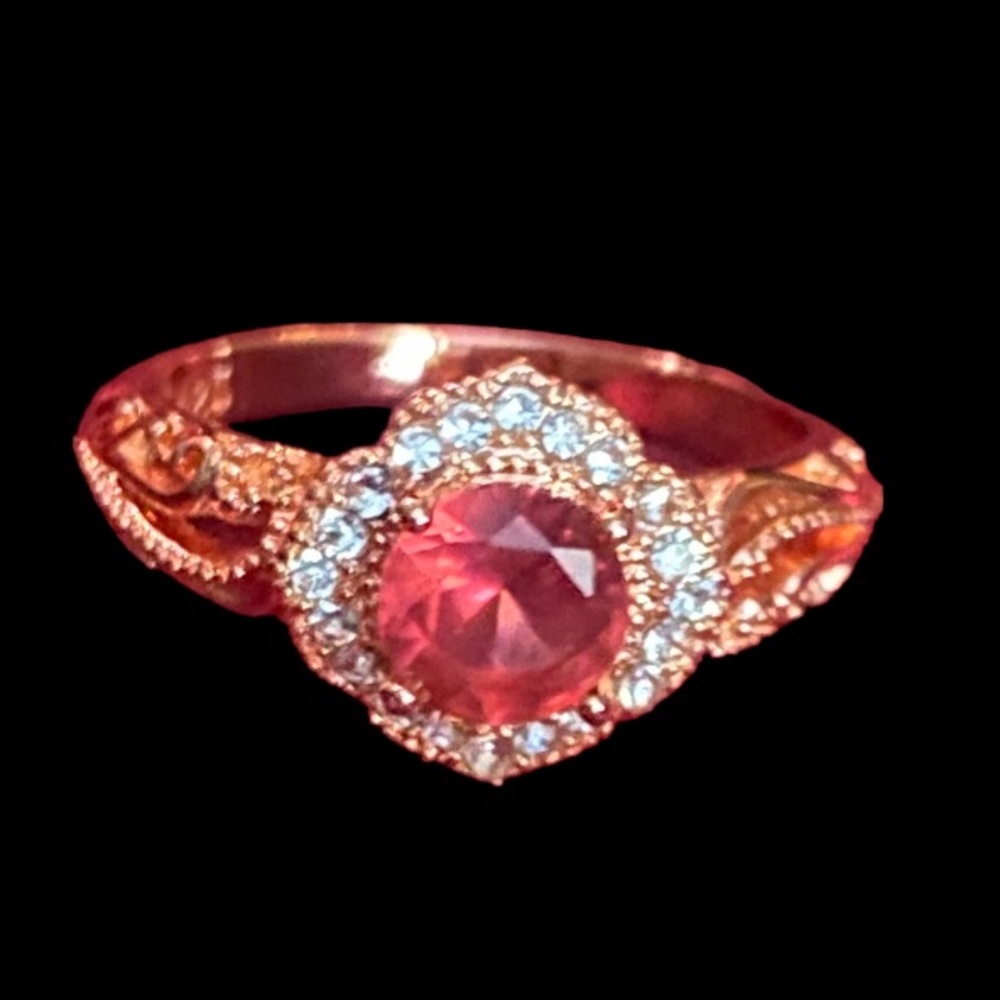 Rose gold plated 18k ruby